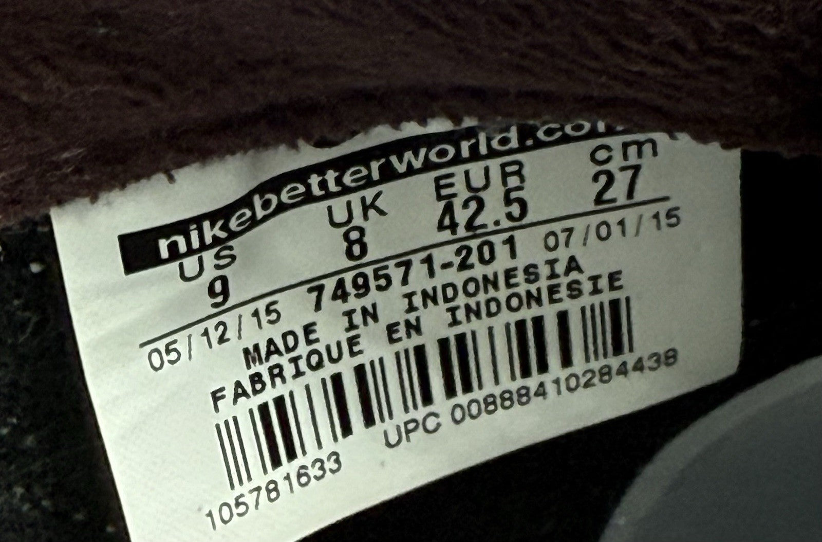 (2015) Nike Classic Cortez Suede OG Burgundy Dark Red Size UK 8 (749571-201)