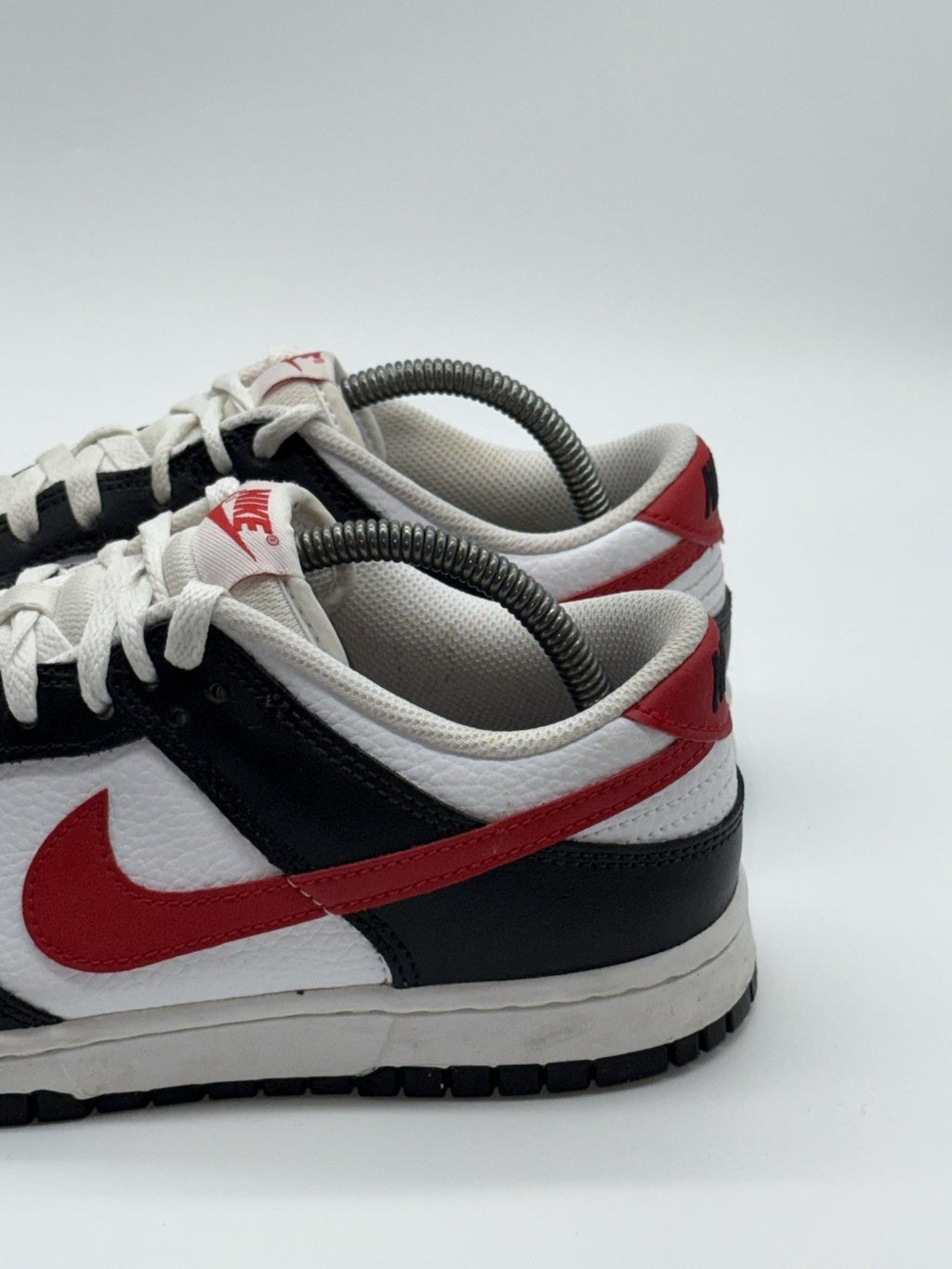 (2022) Nike Dunk Low Retro Red Swoosh Panda Trainers Size UK 7.5