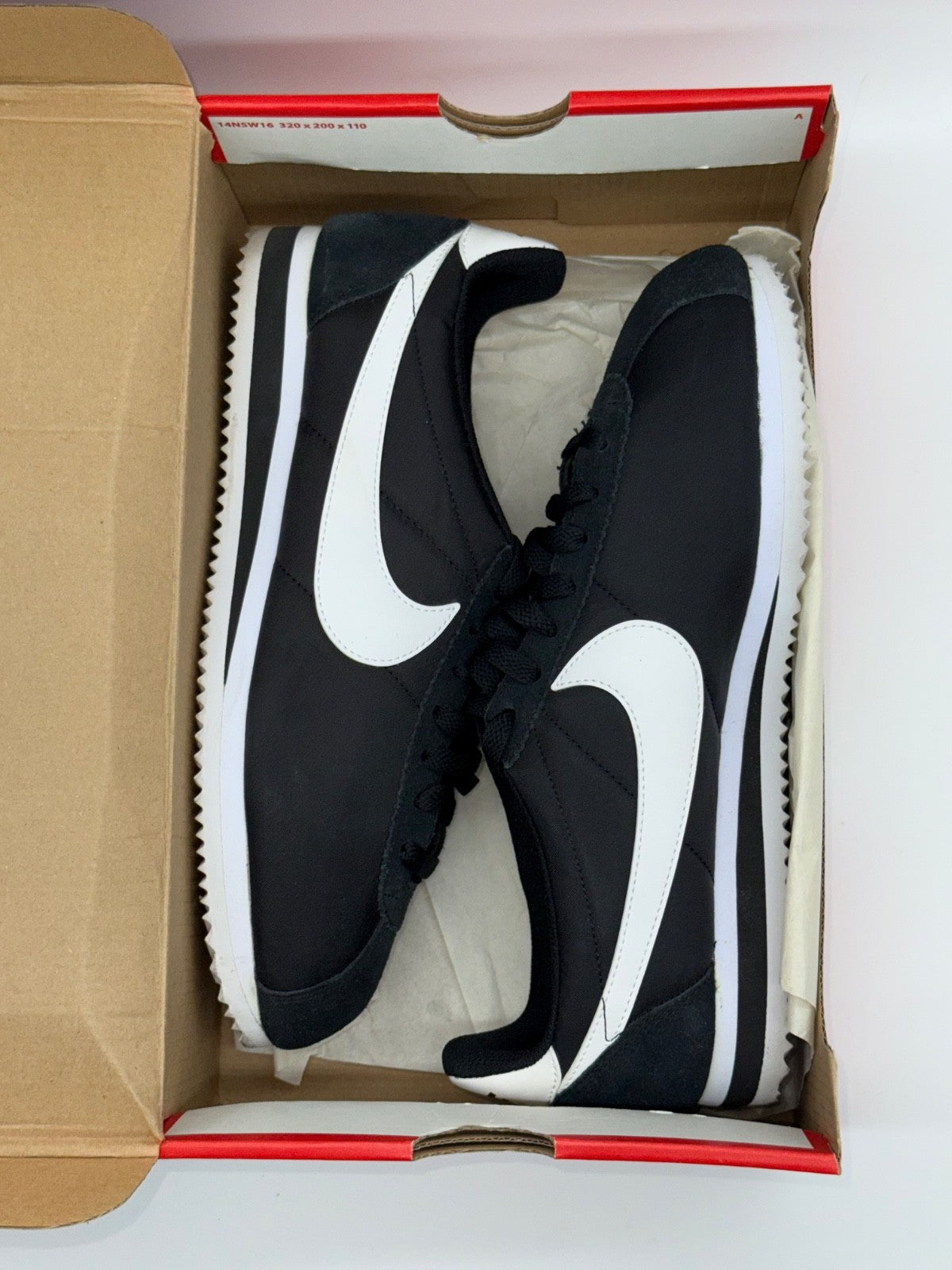 (2015) Nike Classic Cortez Nylon OG Vintage - Black White - Size UK 8