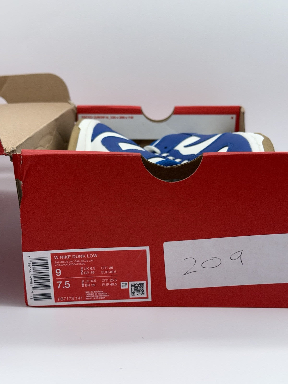 Nike Dunk Low UK 6.5 EUR 40.5  'Kansas City Royals' Blue Gold (FB7173-141) *NEW*