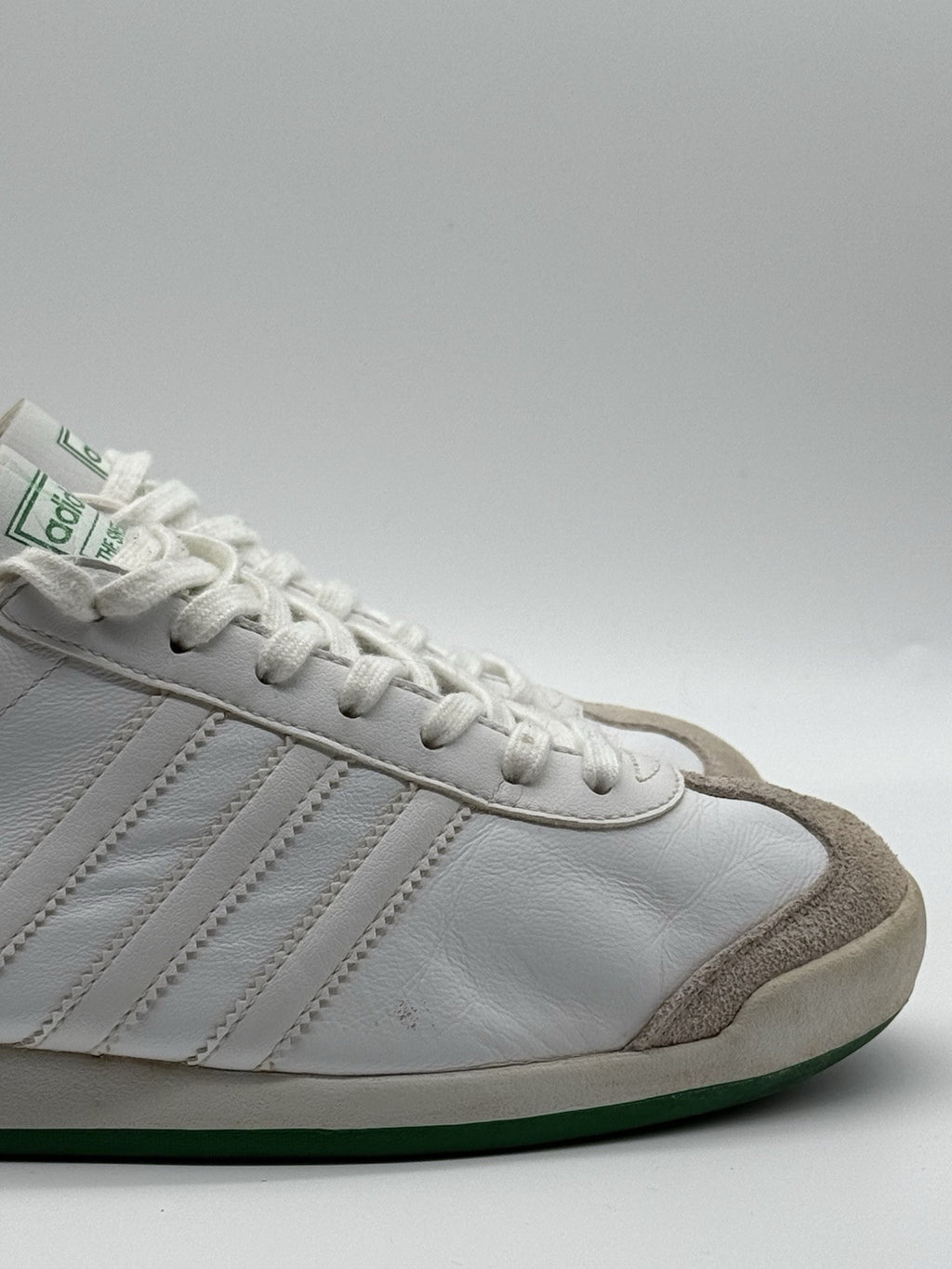 Rare (2008) Adidas ‘The Sneeker’ White / Green Leather Trainers Size UK 7