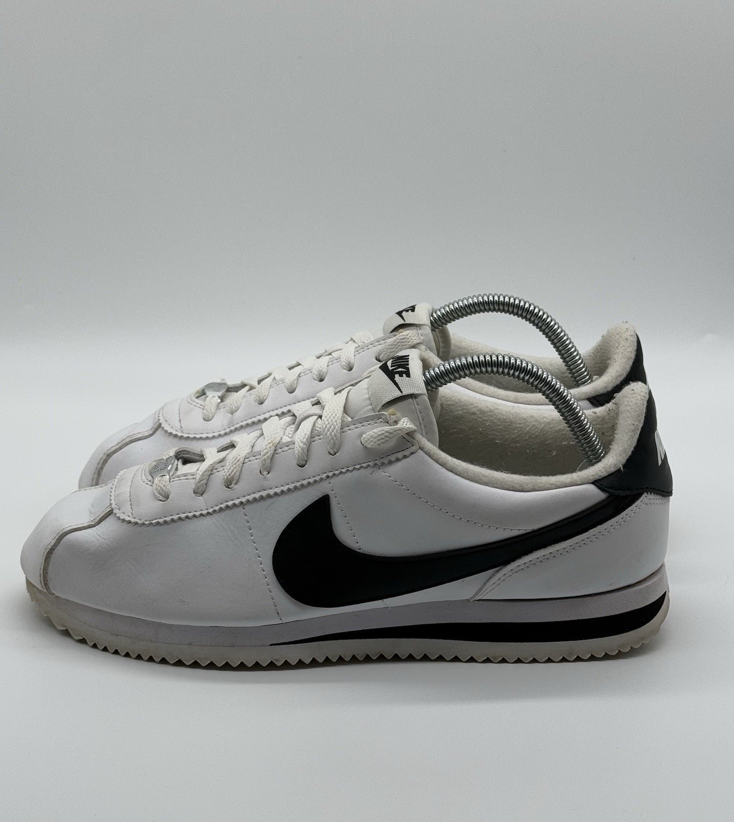 (2019) Nike Cortez Basic Leather OG Trainers - White Black - Size UK 7 (EU 41)