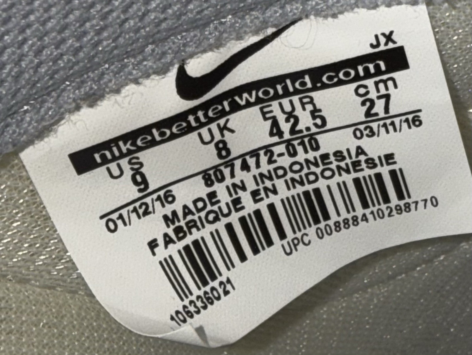 (2016) Nike Classic Cortez Nylon OG - Wolf Grey White - Size UK 8 (EU 42.5) US 9