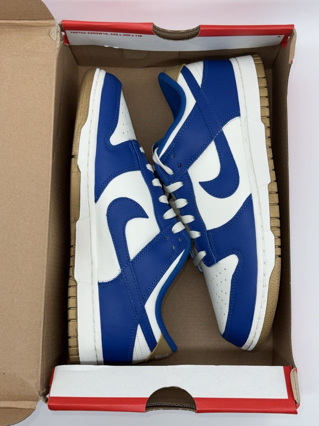 Nike Dunk Low UK 6.5 EUR 40.5  'Kansas City Royals' Blue Gold (FB7173-141) *NEW*